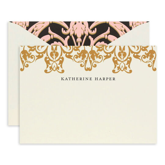 Black and Gold Flat Correspondence Cards